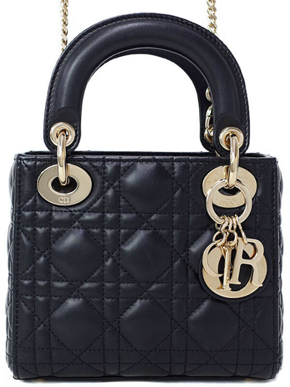 Christian Dior Lady Dior Bag black lambskin signature Cannage quilting